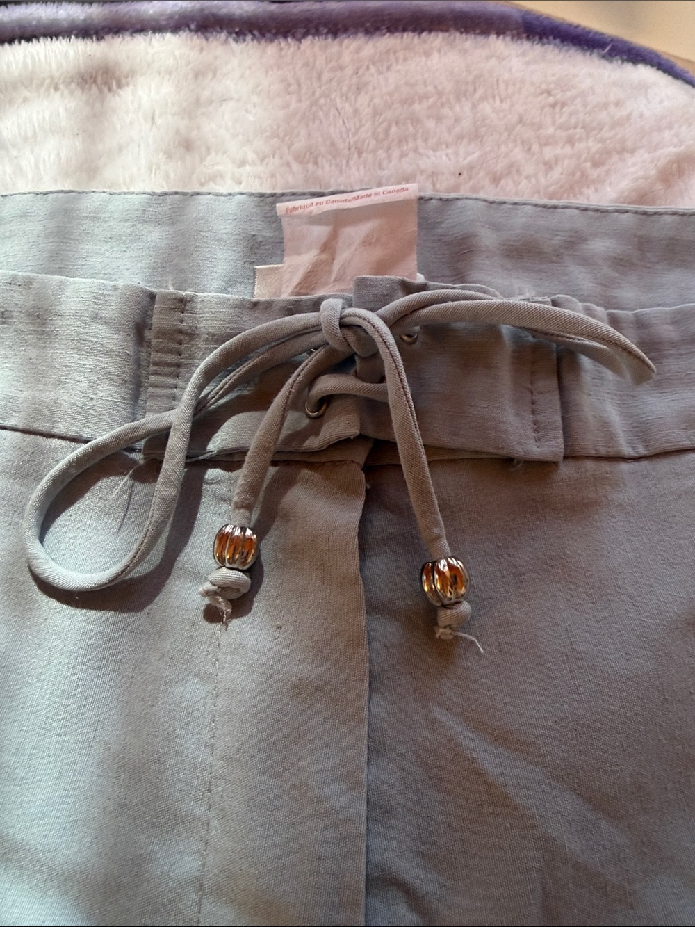 Light Blue Drawstring Wide-Leg Pants - Picture 2 of 4